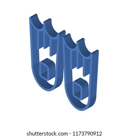 Fins isometric left top view 3D icon