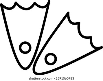 Fins Line Vector Icon Design