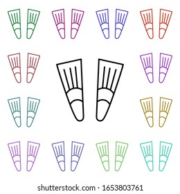 Busca un icono de estilo multicolor. Línea delgada simple, contorno vectorial de iconos de verano para ui y ux, sitio web o aplicación móvil