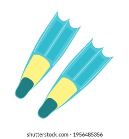 Fins for scuba diving. Isolated on a white background. Vector illustration