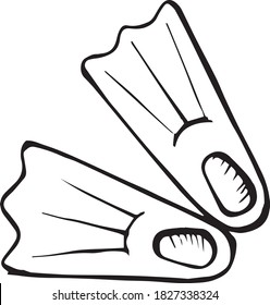 fins for swimming vector. fins for beach holidays vector. summer