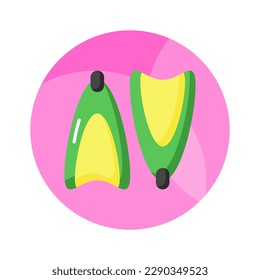 Fins vector design in modern style, swimming equipment icon
