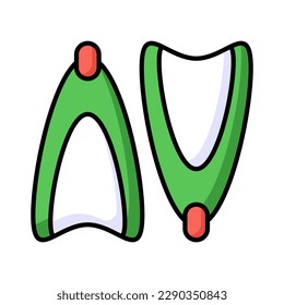 Fins vector design in modern style, swimming equipment icon