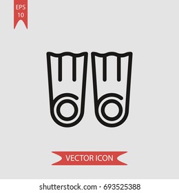Fins vector icon, illustration symbol