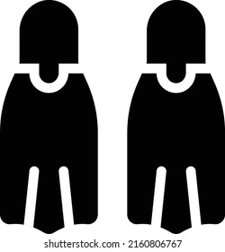 fins  Vector illustration on a transparent background. Premium quality symmbols. Glyphs vector icons for concept and graphic design. 
