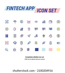 Fintech App Website Icon set