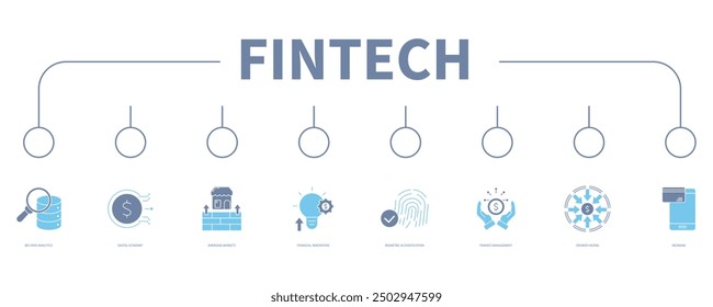fintech banner web icon vector illustration concept
