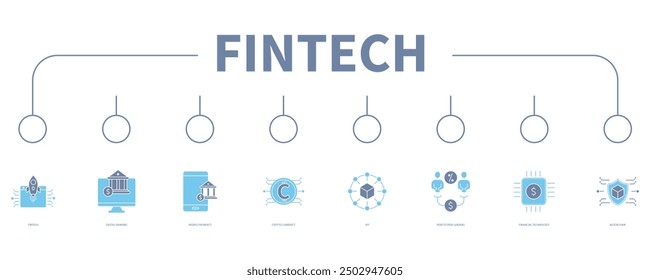 fintech banner web icon vector illustration concept