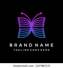 Fintech Butterfly Logo vector design 