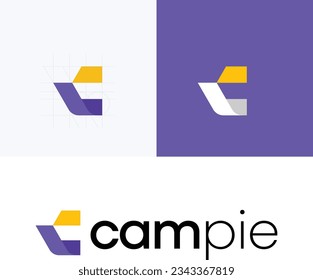 Fintech company logo employing contemporary hues and abstract forms