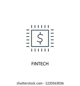 fintech concept line icon. Simple element illustration. fintech concept outline symbol design. Can be used for web and mobile UI/UX