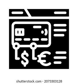fintech digital card glyph icon vector. fintech digital card sign. isolated contour symbol black illustration