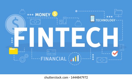Fintech or financial technology concept. Idea of innovation for business and money. Digital payment and investment. Isolated flat illustration