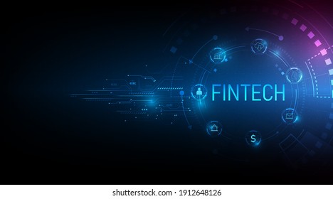 Fintech -financial technology concept.Business investment banking payment.vector illustration.