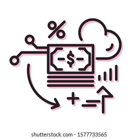 Fintech - Financial Technology Icon as EPS 10 File