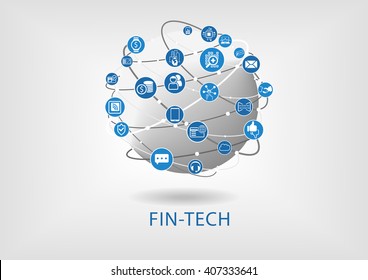 Fin-tech (financial Technology) Vector Infographic And Background