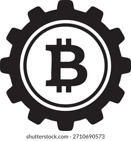 Siluetas de la moneda del engranaje de FinTech aisladas en el fondo blanco