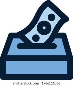 Fintech icon with blue colour