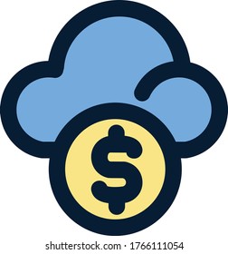 Icono de Fintech de color azul