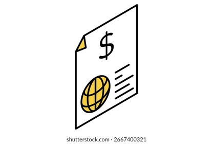 Fintech icon of budget report and financial statement, digital accounting and finance vector illustration