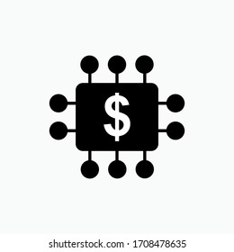 Icono De Fintech. Símbolo de tecnología financiera. Pago digital - Vector.