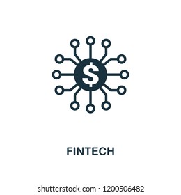 Fintech icon. Monochrome style design from fintech icon collection. UI and UX. Pixel perfect fintech icon. For web design, apps, software, print usage.