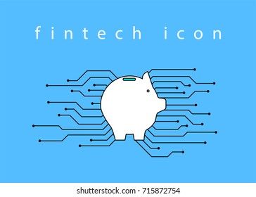 Fintech icon - piggy
