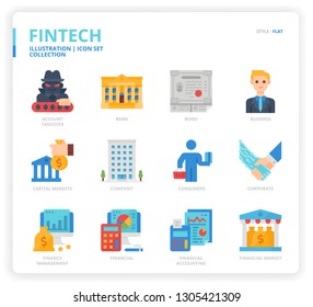 Fintech icon set