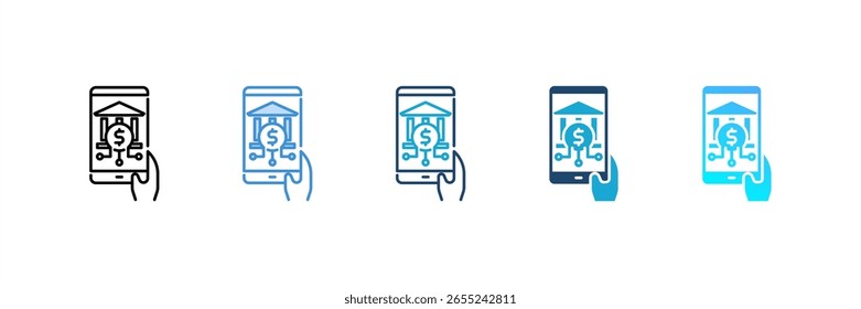 Ícone Fintech definir coleção de vários estilos
