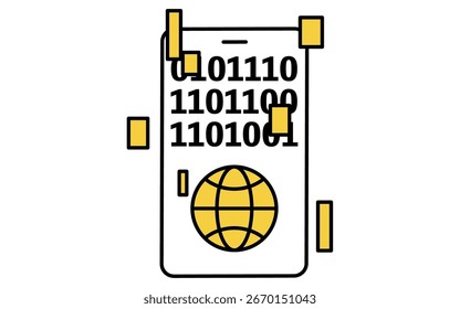 Ícone Fintech do pagamento online de smartphone com segurança, financiamento digital e ilustração vetor de transação segura