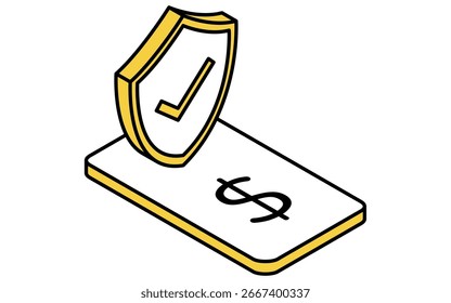 Icono Fintech de pago de smartphone con seguridad, finanzas digitales y Ilustración vectorial de transacciones seguras