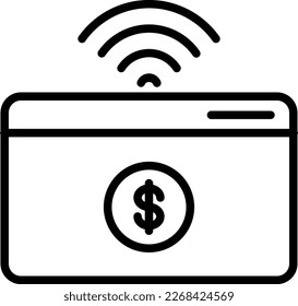 Fintech Icons with black outline style