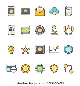 FinTech icons in Filled Line style for any purposes. Perfect for website mobile app presentation