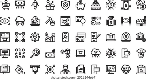 Fintech icons High-Quality Vector Icons Collection with Editable Stroke. Ideal for Professional and Creative Projects.