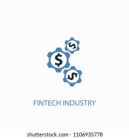 Fintech industry concept 2 colored icon. Simple blue element illustration. Fintech industry concept symbol design from Cryptocurrency set. Can be used for web and mobile UI/UX