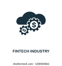 Fintech Industry icon. Monochrome style design from fintech icon collection. UI and UX. Pixel perfect fintech industry icon. For web design, apps, software, print usage.