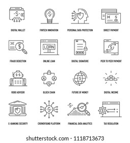 Fintech Industry Icon Set