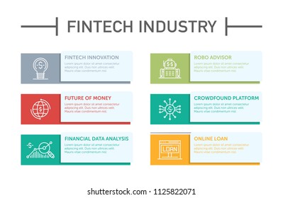 Fintech Industry Infographic Icons