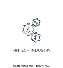 Fintech industry Line icon. Simple element illustration. Fintech industry symbol design from Cryptocurrency collection. Can be used in web and mobile.