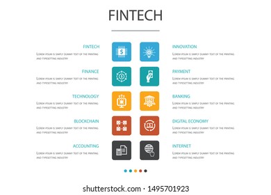 fintech Infographic 10 option template.finance, technology, blockchain, innovation icons