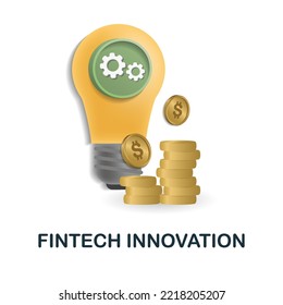 Fintech Innovation Icon. 3d Illustration From Fintech Industry Collection. Creative Fintech Innovation 3d Icon For Web Design, Templates, Infographics And More