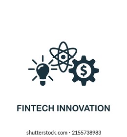 Fintech Innovation icon. Monochrome simple Fintech Industry icon for templates, web design and infographics