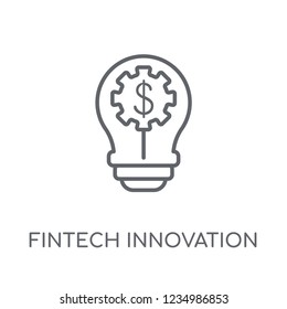 fintech innovation linear icon. Modern outline fintech innovation logo concept on white background from General collection. Suitable for use on web apps, mobile apps and print media.