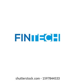 Fintech Logo Design Template. Technology Icon Product Label And Logo Graphic Template. Isolated Vector Illustration