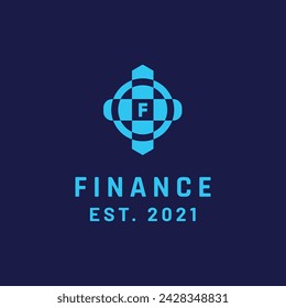 

Fintech Logo Template Design. Abstraktes Geschäftsfinanzierungs-Zeichen. 