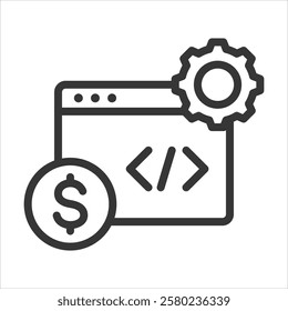 Fintech Outline Icon Vector Illustration