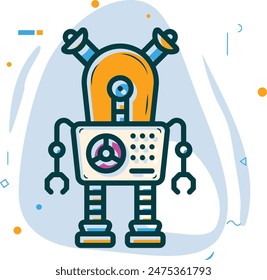 fintech robotic process automation concept, living organism machines vector design, Artificial general intelligence symbol, Natural Language Processing sign, Machine Deep Learning stock illustration