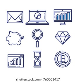fintech set flat icons