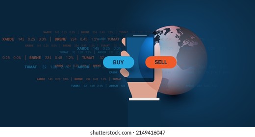 Fintech Software, Modern Digital Global Business and Market Analysis, Online Stock Trading and Investment Helper Apps, Software Robo Advisor, Assistant - Dark Concept Design, Vector Illustration