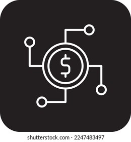 Iconos de inicio FINTECH Fintech con estilo de línea rellena en negro